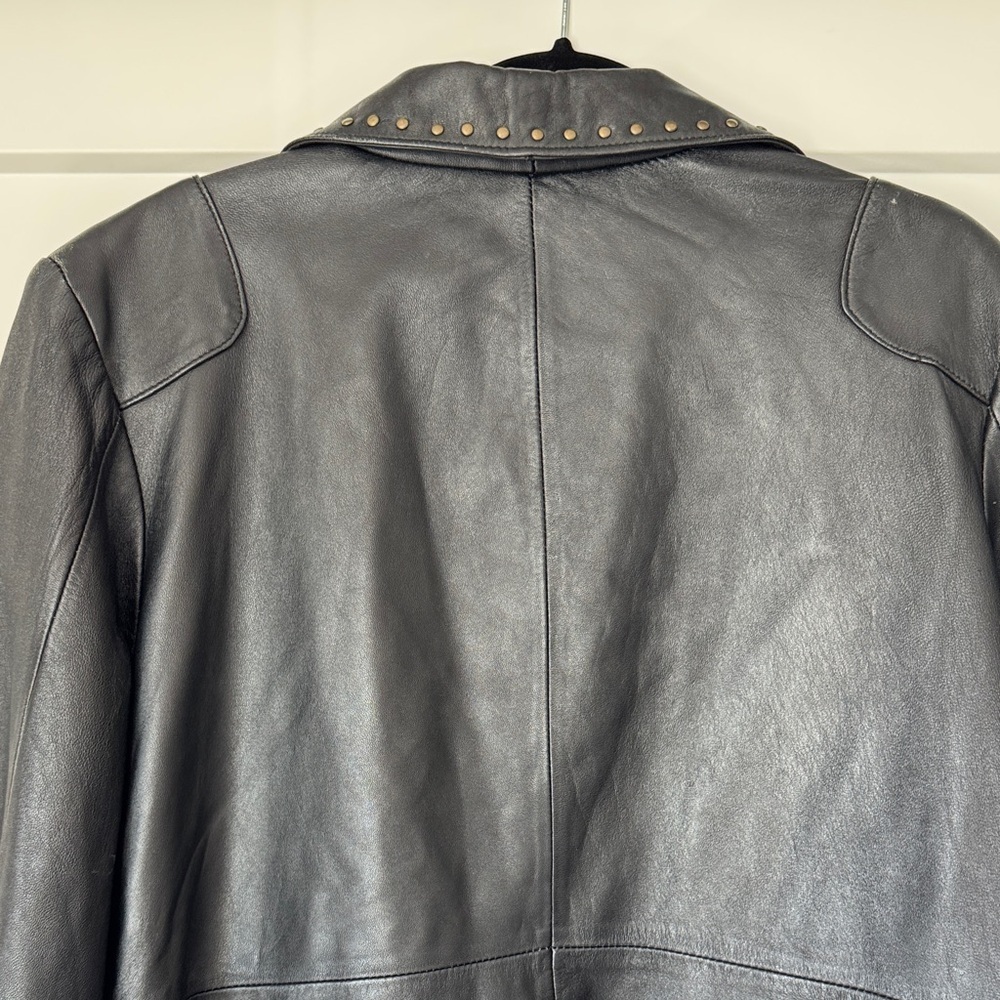 Black Lamb’s Leather Blazer with Studs - Picture 7 of 16